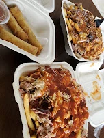 Lumpia and Pulled Pork Fries and Brisket Fries